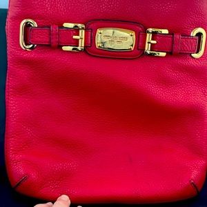 Real Michael Kors Red Leather Crossbody Purse